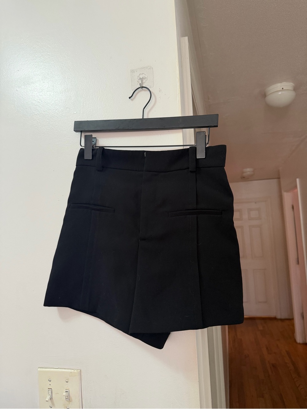 Zara Black Tailored Asymmetric Skort